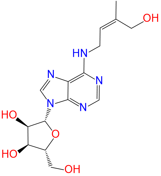 1834059041413386240-TheStructureofN6-cis-hydroxyisopentenyladenosine.png