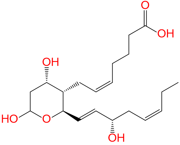 1843519649695256576-TheStructureof9α,11,15S-trihydroxythromba-5Z,13E,17Z-trien-1-oicAcid.png
