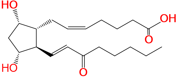 1847120357862526976-TheStructureof9S,11R-dihydroxy-15-oxo-5Z,13E-prostadienoicAcid.png