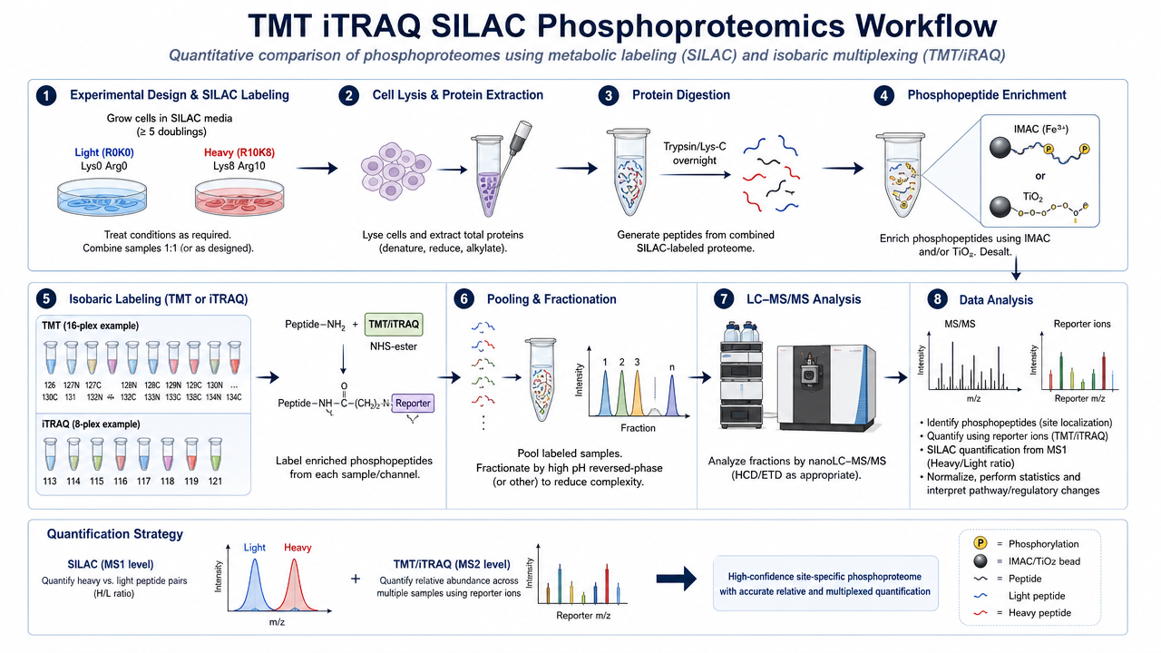 Phosphoproteomics labeling workflow