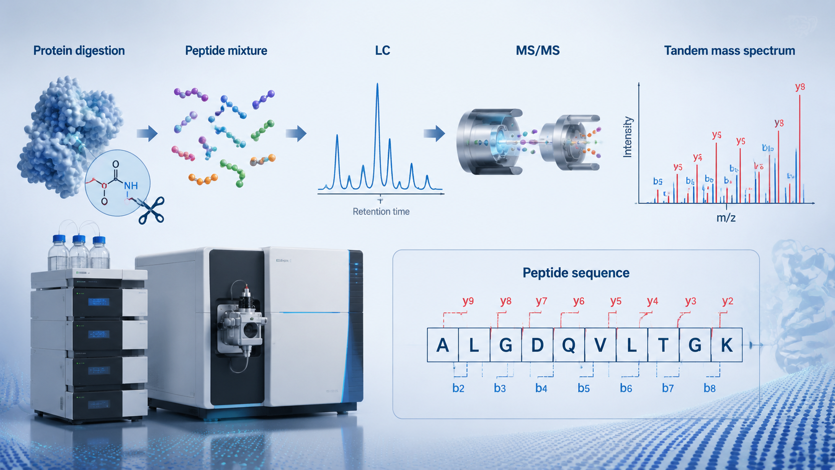 Cover image for LC-MS/MS protein sequencing