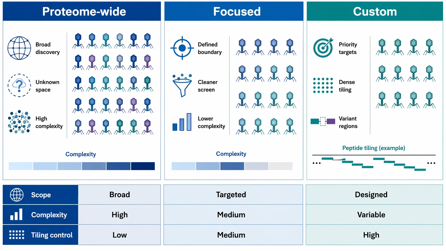 phip-seq project planning workflow diagram showing five design steps from study question to report deliverables
