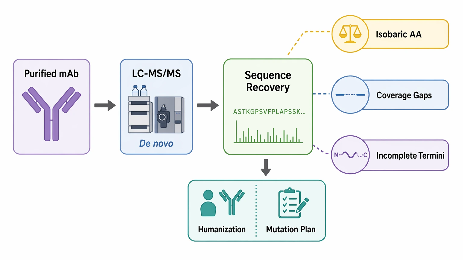 Antibody CDR sequencing article guide to LC-MS/MS full-length recovery from purified monoclonal antibody samples