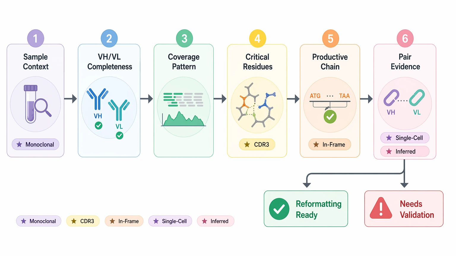 antibody sequencing ngs six-step provider report review decision path