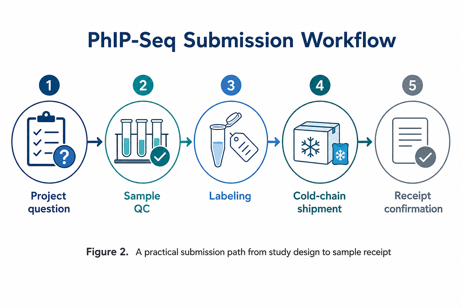 ubmission path from study design to sample receipt