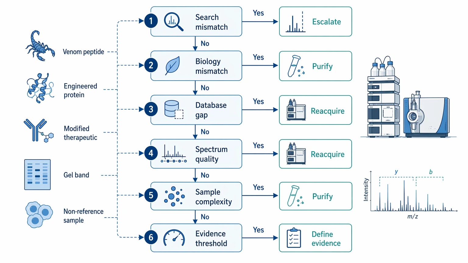 whole genome sequencing de novo assembly decision path showing when failed identification should escalate to de novo sequencing