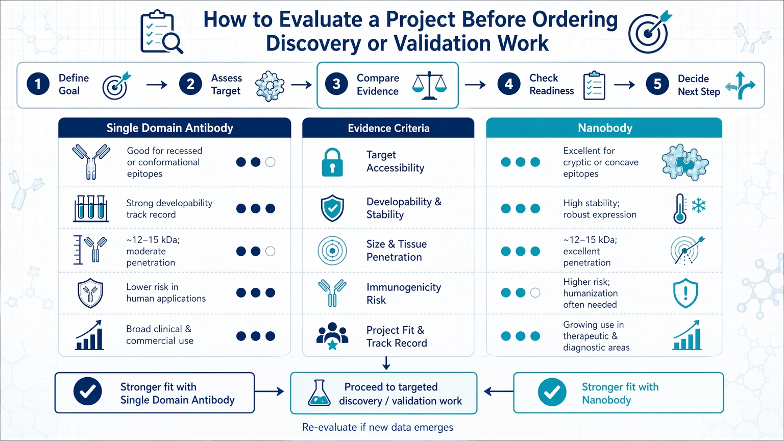 single domain antibody vs nanobody How to Evaluate a Project Before Ordering Discovery or Validation Work visual guide