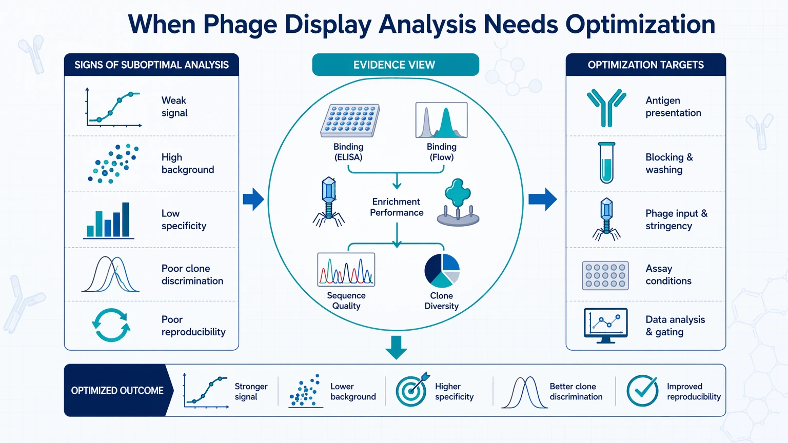 phage display antibody analysis optimization When Phage Display Analysis Needs Optimization visual guide