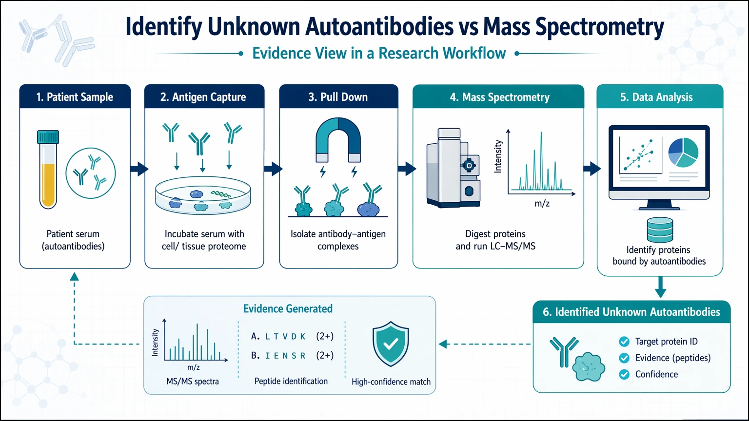 identify unknown autoantibodies vs mass spectrometry What 鈥淚dentify Unknown Autoantibodies鈥?Means in a Research Workflow visual guide