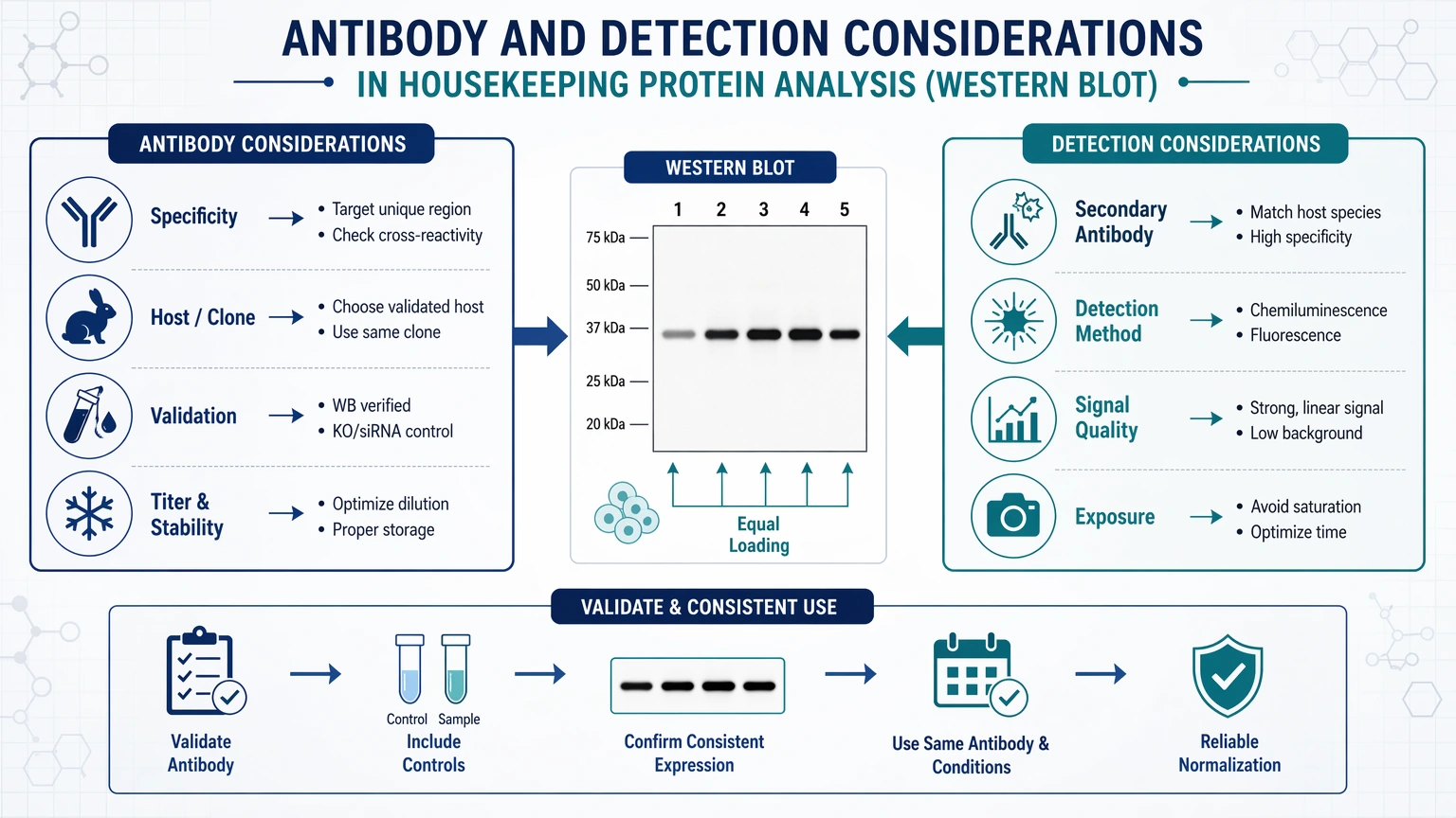 western blot housekeeping protein Antibody and Detection Considerations in Housekeeping Protein Analysis visual guide