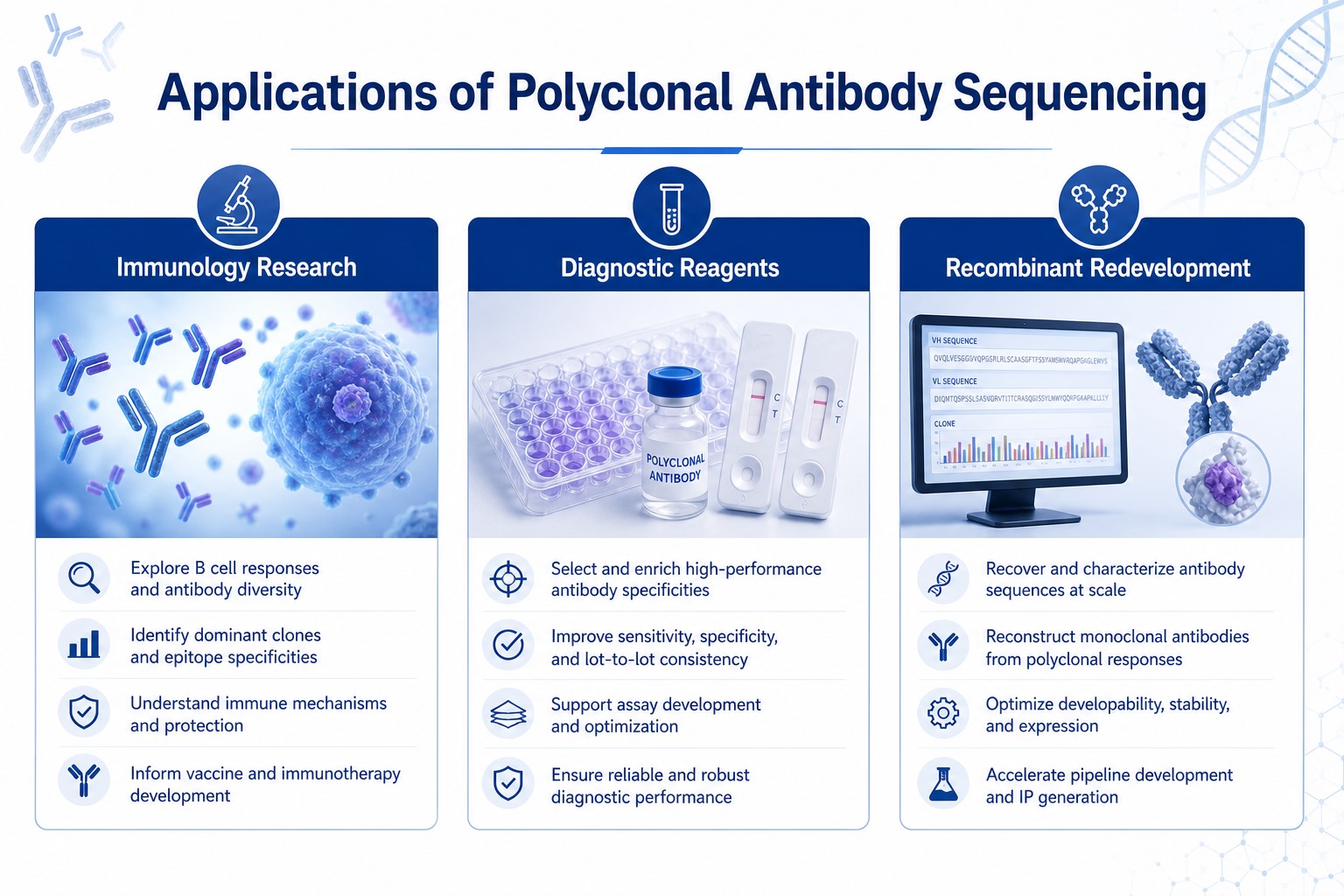 Applications of polyclonal antibody sequencing technology in immunology research diagnostic reagents and recombinant redevelopment