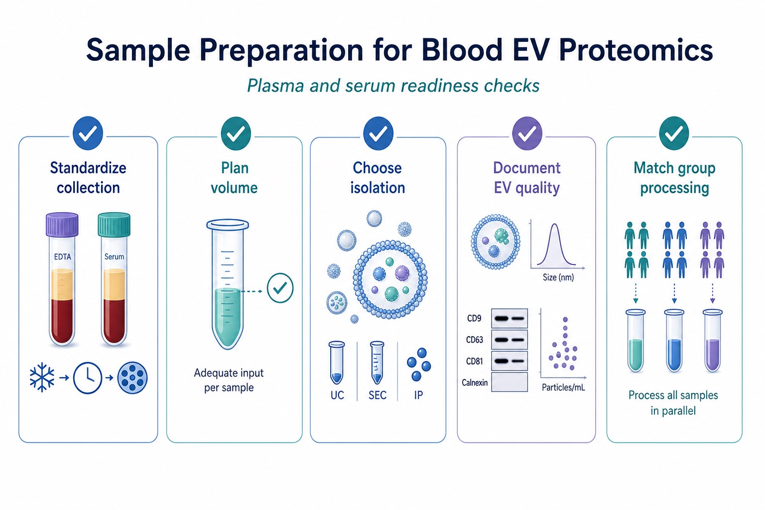 Sample preparation checklist for plasma and serum EV proteomics including collection isolation and matched handling Sample preparation checklist for plasma and serum EV proteomics including collection isolation and matched handling