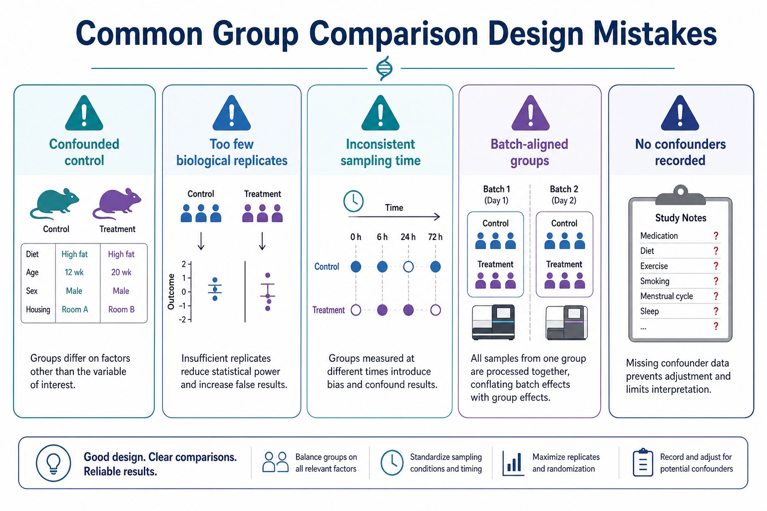 Common mistakes in metabolomics group comparison design Common mistakes in metabolomics group comparison design