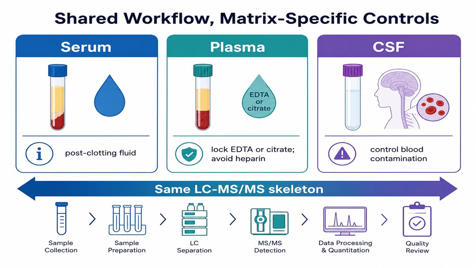 Matrix-specific notes inside a shared biofluid LC-MS/MS workflow Matrix-specific notes inside a shared biofluid LC-MS/MS workflow