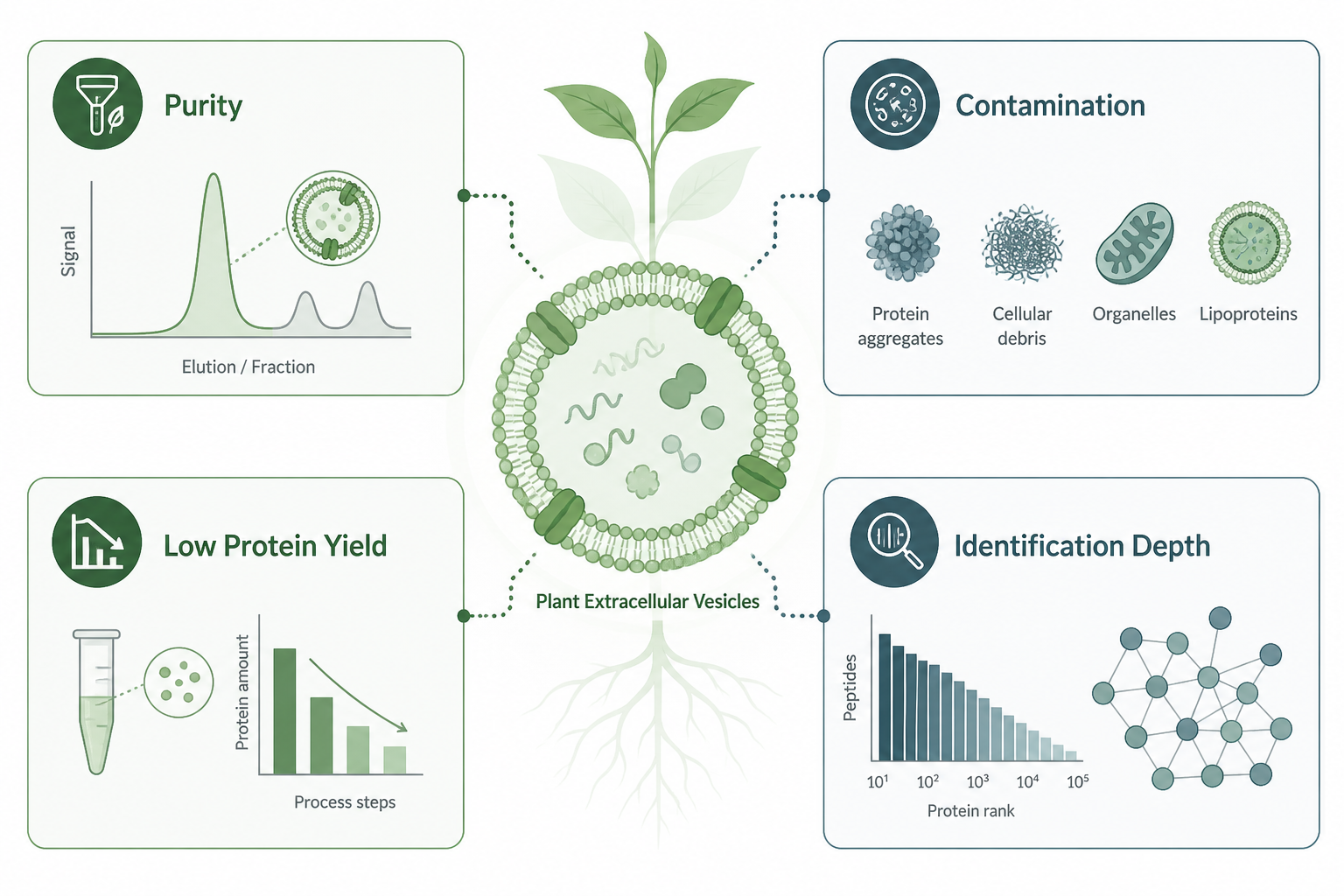 Main technical challenges in plant extracellular vesicle proteomics Main technical challenges in plant extracellular vesicle proteomics