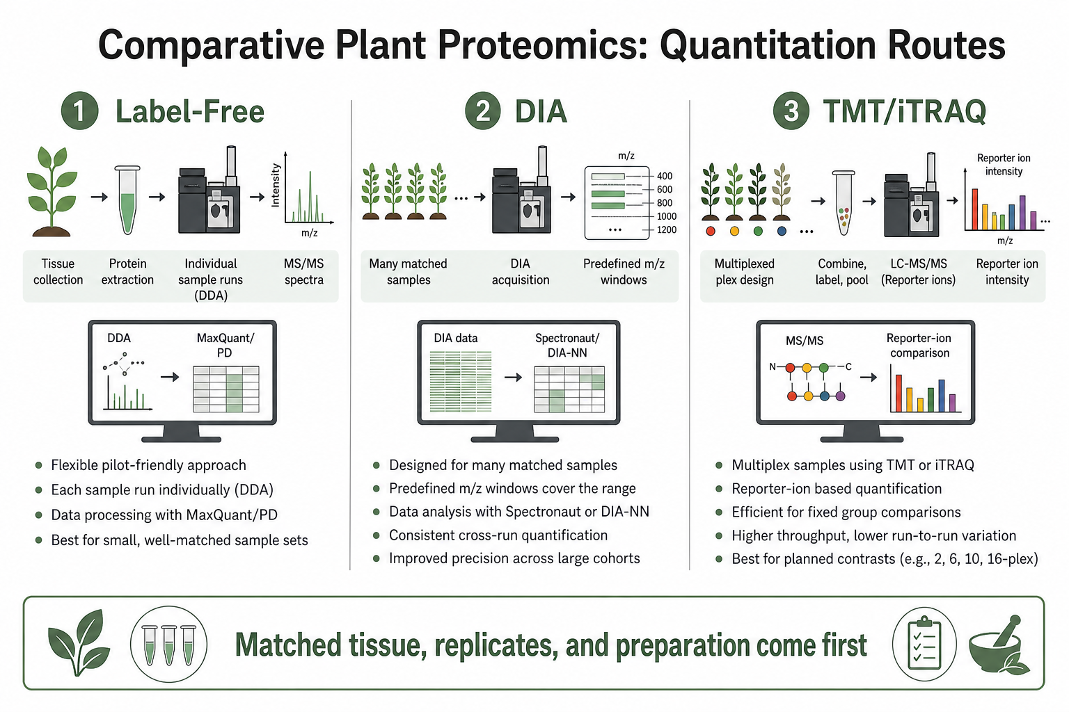 How label-free DIA and TMT quantitation routes differ in comparative plant proteomics planning How label-free DIA and TMT quantitation routes differ in comparative plant proteomics planning