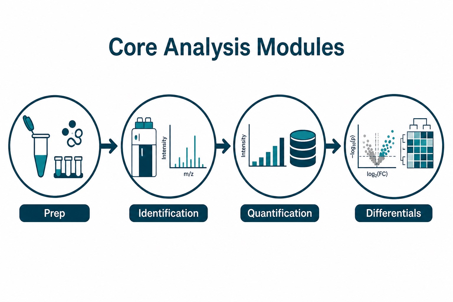 From accepted samples through identification, quantification, and differential modules From accepted samples through identification, quantification, and differential modules