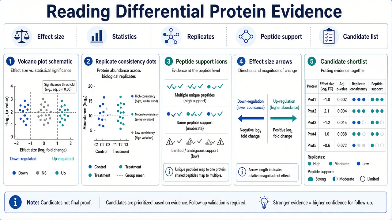 Guide for reading differential proteomics evidence from effect size to candidate shortlist Guide for reading differential proteomics evidence from effect size to candidate shortlist