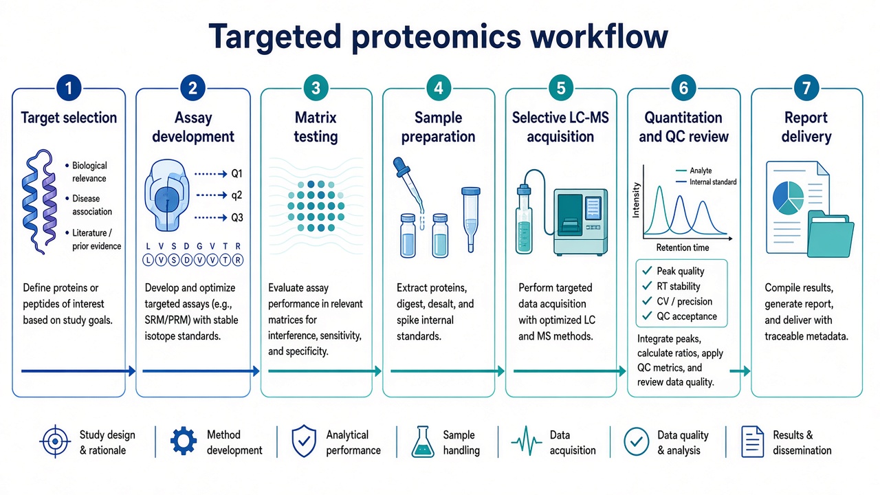 Targeted proteomics workflow from peptide panel design through selective acquisition to cohort-level quantitation Targeted proteomics workflow from peptide panel design through selective acquisition to cohort-level quantitation
