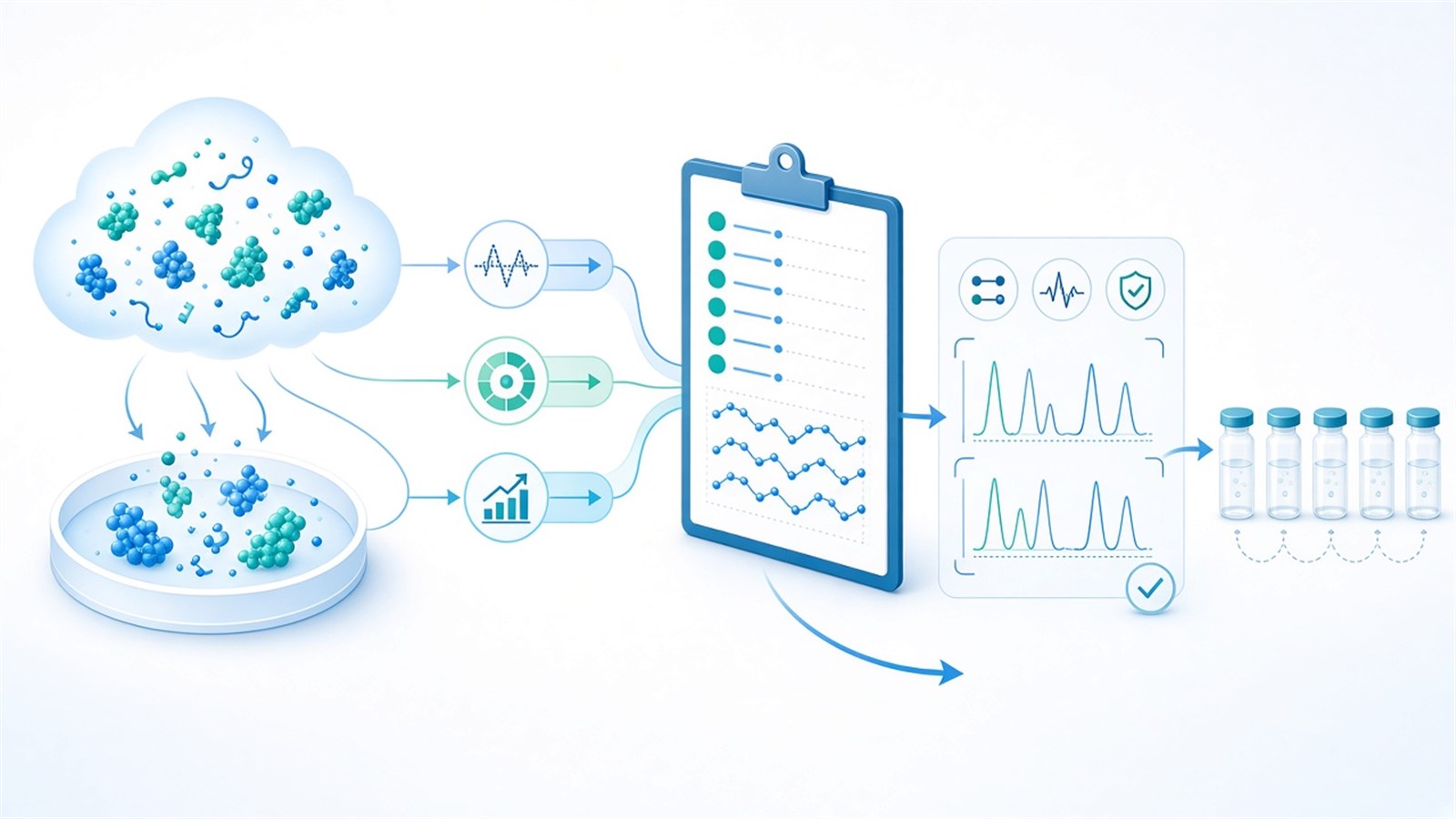 Workflow from open discovery profiling to closed-panel targeted MRM or PRM when list status, matrix pilots, and cohort QC favor selective quantitation