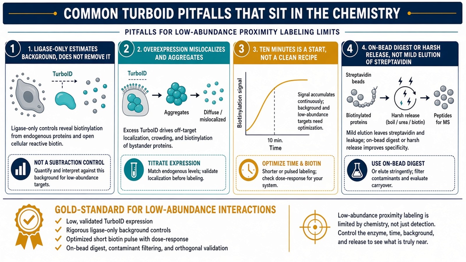 TurboID pitfalls: overexpression, ligase-only omitted, mild elution of streptavidin, and calling proximity an interaction TurboID pitfalls: overexpression, ligase-only omitted, mild elution of streptavidin, and calling proximity an interaction