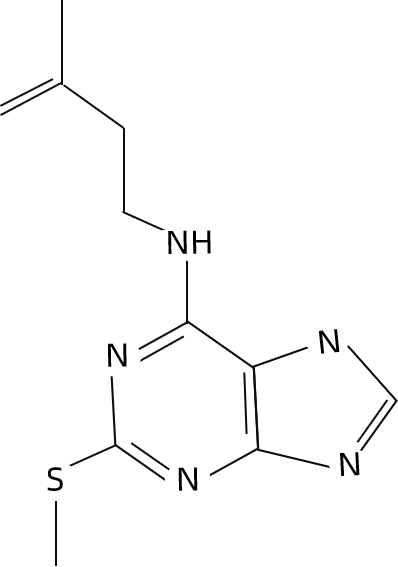 1826146283149709312-TheStructureof2-Methylthio-N6-isopentenyladenine.png