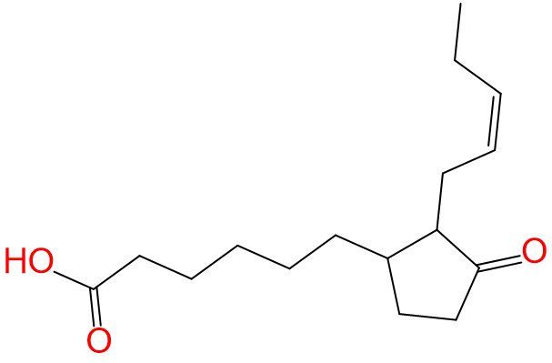 1828348780446601216-TheStructureof3-oxo-2-2-Z-Pentenylcyclopentane-1-hexanoicAcid.png